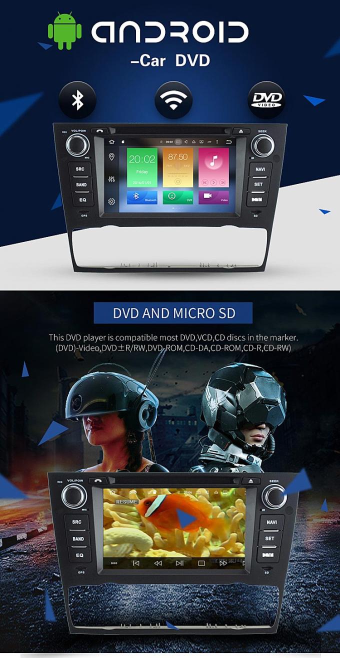 Android 8,0 7 écran tactile de lecteur DVD de pouce E90 BMW GPS avec Canbus