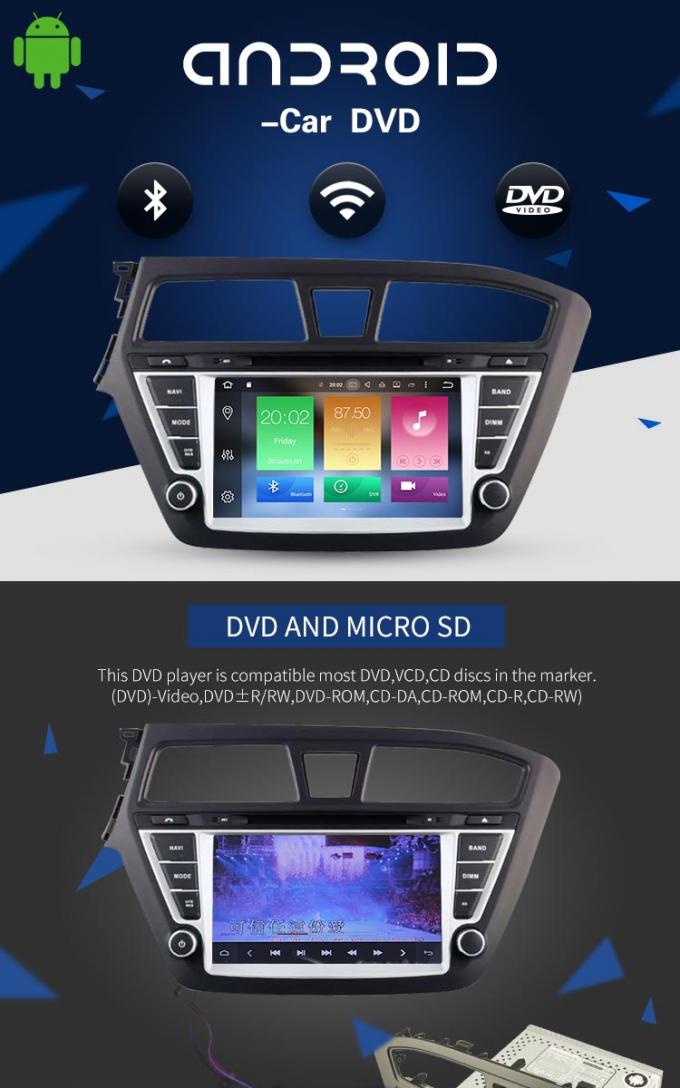 Lecteur DVD de voiture d'Android 8,0 Hyundai d'écran tactile avec la vidéo AUX. de Wifi BT GPS
